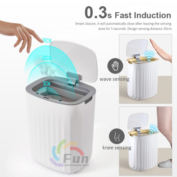 Smart Trash Can With Lid For Bedroom And Living Room Kitchen Storage Box Trash Can Induction Small Car Box Automatic Smart Dustbin Smart Trash Bin - Image 3