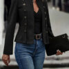 Solid Short Jacket Double Breasted Decorative Design Fashion Retro Suede Long Sleeve Outwear Tops Coat For Womens Clothing - Image 4