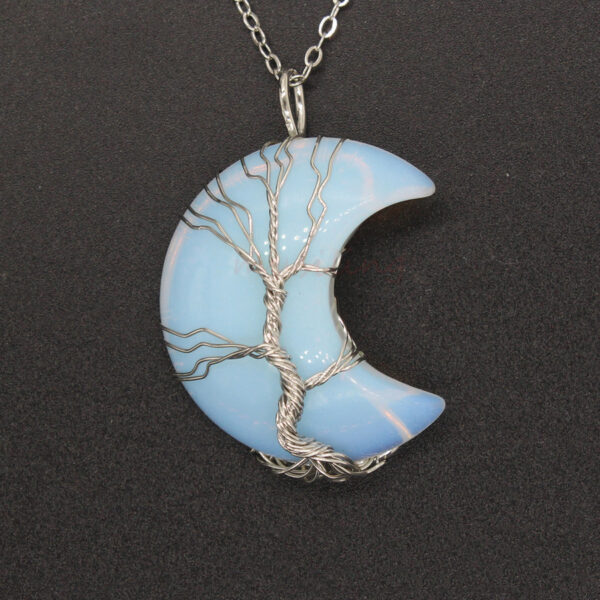 Natural Crystal Moon Pendant - Image 10